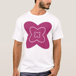 Camiseta Diseño de flor abstracta con pétalos magenta