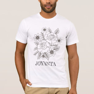Camiseta Diseño de flor blanca Hombres Joyanta