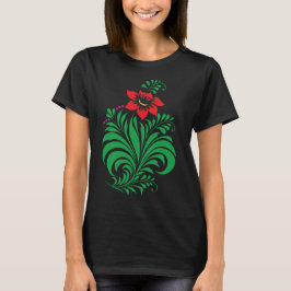 Camiseta Diseño de Flor Ornamental – Elegante