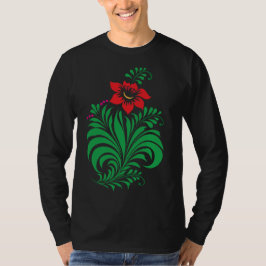 Camiseta Diseño de Flor Ornamental – Elegante