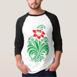 Camiseta Diseño de Flor Ornamental – Elegante