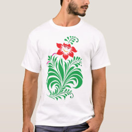 Camiseta Diseño de Flor Ornamental – Elegante