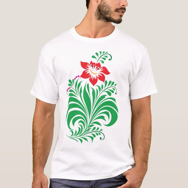 Camiseta Diseño de Flor Ornamental – Elegante (Anverso)