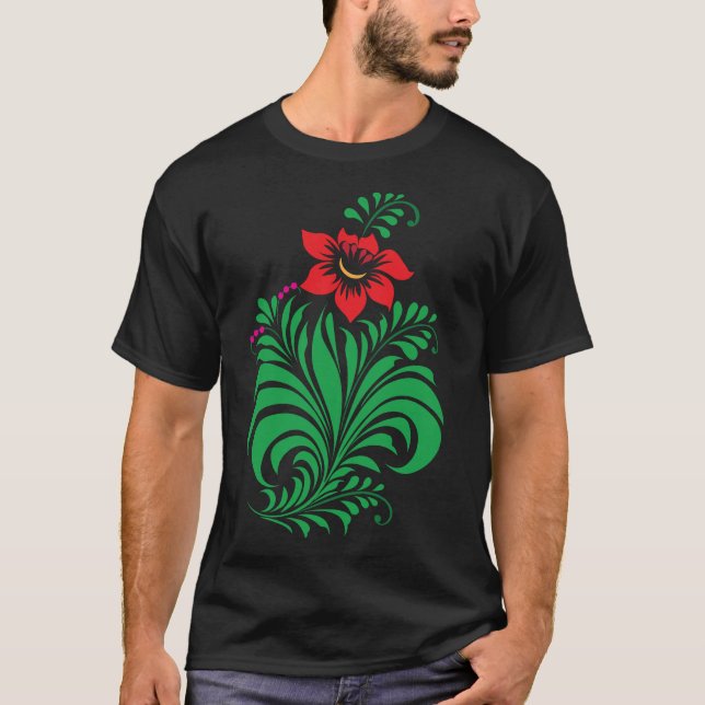 Camiseta Diseño de Flor Ornamental – Elegante (Anverso)