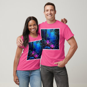 Camiseta Diseño de Floración Jungla Mística Brillante