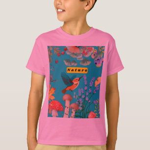 Camiseta Diseño de floral y mariposa para niñas bebés
