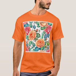 Camiseta Diseño de florecimiento de jardín Rosa