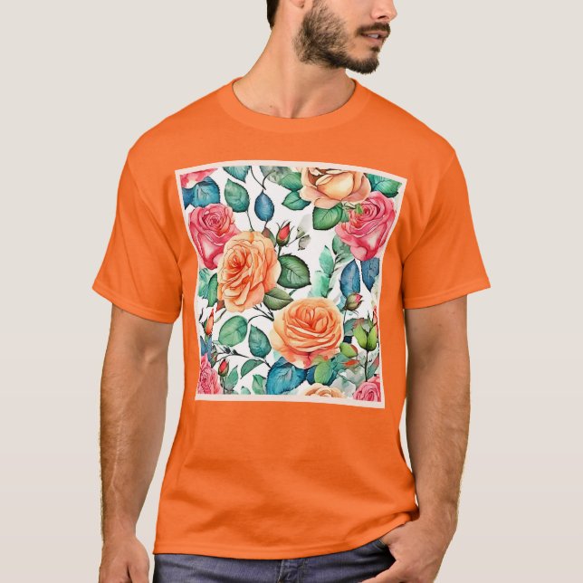 Camiseta Diseño de florecimiento de jardín Rosa (Anverso)