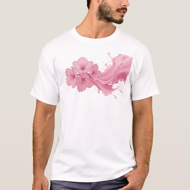 Camiseta Diseño de flores abstractas con estilo atrevido (Anverso)