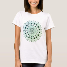 Camiseta Diseño de flores de Mandala verde