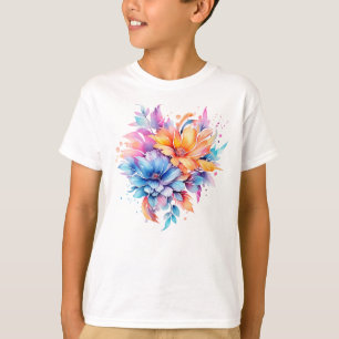 Camiseta Diseño de flores florales acuarela-24683