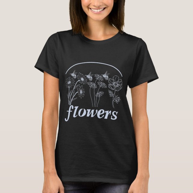 Camiseta Diseño de flores y abejas (Anverso)