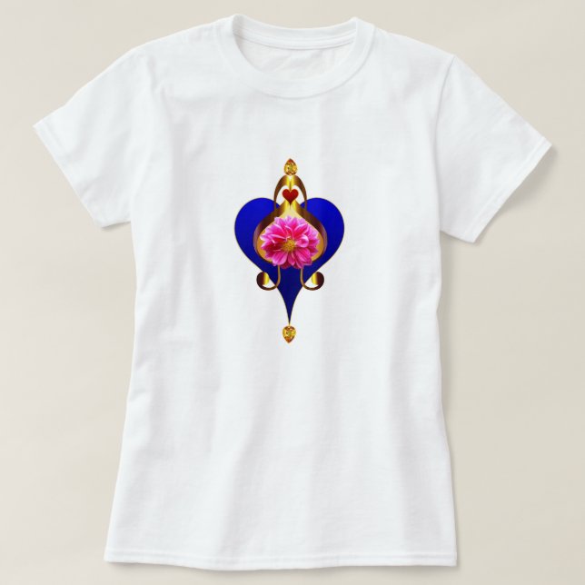 Camiseta Diseño de flores y corazones (Diseño del anverso)