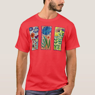 Camiseta Diseño de flores y pájaros en flor