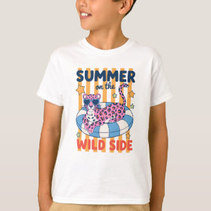 Camiseta Diseño de flotador para piscina Leopardo Verano en