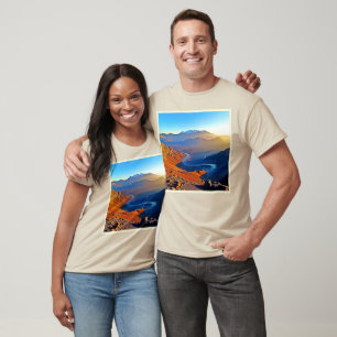 Camiseta Diseño de flujo de valle de montaña majestuoso