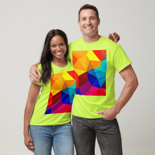 Camiseta Diseño de flujo geométrico abstracto vibrante