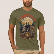 Diseño de fogata de campamento de esqueleto de ver