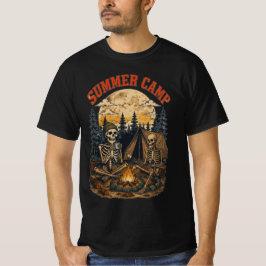 Camiseta Diseño de fogata de campamento de esqueletos de ve