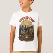 Diseño de fogata de campamento esqueleto de verano