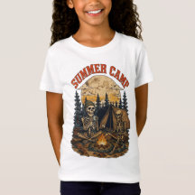 Diseño de fogata de campamento esqueleto de verano