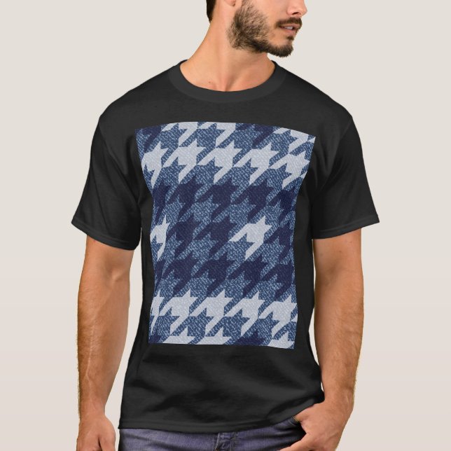 Camiseta Diseño de fondo de Houndstoth Tartan Jeans (Anverso)