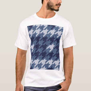 Camiseta Diseño de fondo de jeans de tartán con estampado d
