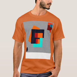 Camiseta Diseño de formas geométricas con azul y Naranja