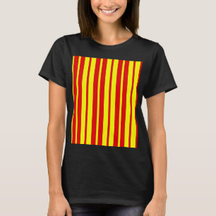 Camiseta Diseño de franjas rojas y amarillas