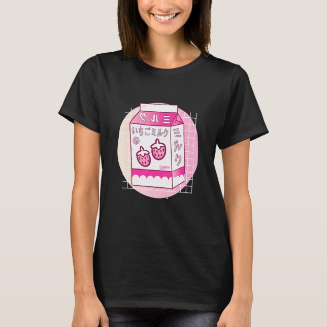 Camiseta Diseño de fresa de leche (Anverso)