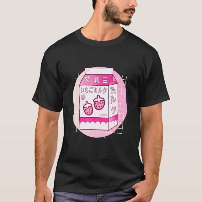 Camiseta Diseño de fresa de leche (Anverso)