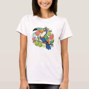 Camiseta Diseño de fruta de ave tropical de guayaba de tucá