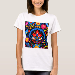Camiseta Diseño de fusión folclórica - Arte de patrones cul