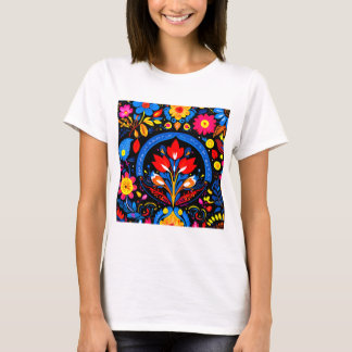 Camiseta Diseño de fusión folclórica - Arte de patrones cul