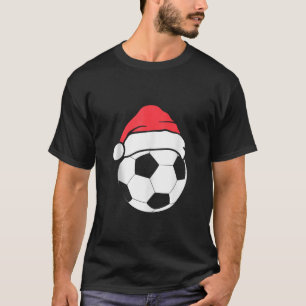 Camiseta Diseño de fútbol navidad con Santa Hat Xmas Paja