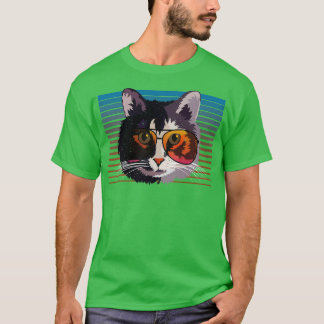 Camiseta Diseño de gafas de sol para gato retro de Guay