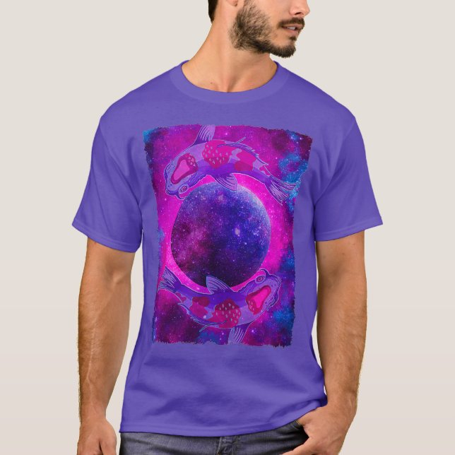 Camiseta Diseño de galaxia para peces cósmicos de Koi (Anverso)