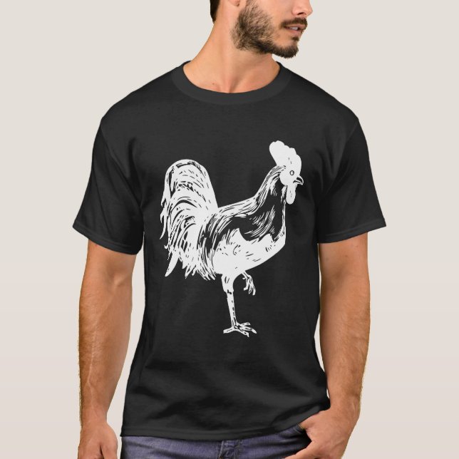 Camiseta Diseño de gallo de corral de gallinas (Anverso)