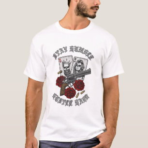 Camiseta Diseño de gangsta con cartas de juego