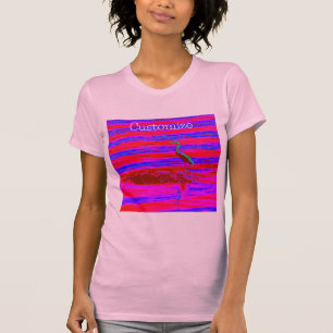 Camiseta Diseño de garza al amanecer rosa