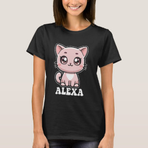 Camiseta Diseño de gatito lindo Alexa para niñas llamadas A