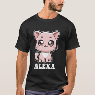 Camiseta Diseño de gatito lindo Alexa para niñas llamadas A