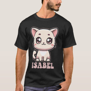 Camiseta Diseño de gatito lindo Isabel para niñas nombre Is