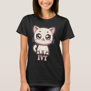 Camiseta Diseño de gatito lindo Ivy para chicas llamadas Iv