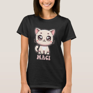 Camiseta Diseño de gatito lindo Maci para chicas nombre Mac