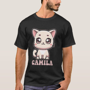 Camiseta Diseño de gatito lindo para niñas llamado Camila