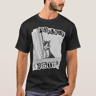 Camiseta Diseño de gatito punk divertido maestro de parkour