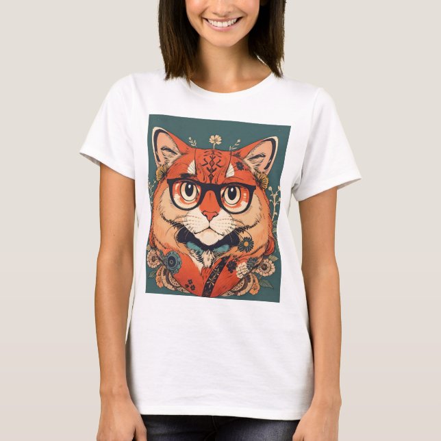 Camiseta Diseño de gato (Anverso)