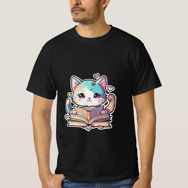 Camiseta diseño de gato bonito (Anverso)
