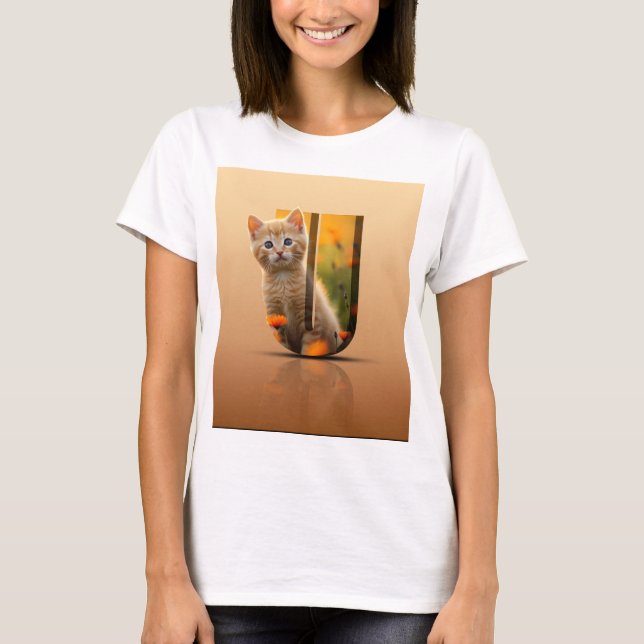 Camiseta diseño de gato bonito (Anverso)